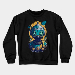 Robot with a Gun Face Crewneck Sweatshirt